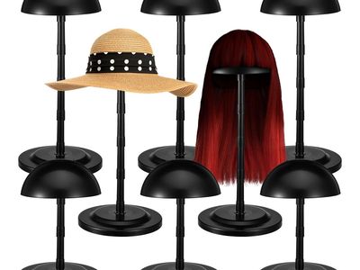 MBAIYO Adjustable Wig Stand,8pcs 4.33" to 14.17" Wigs Head Holders Portable Plastic Hat Stands Non-slip Sturdy