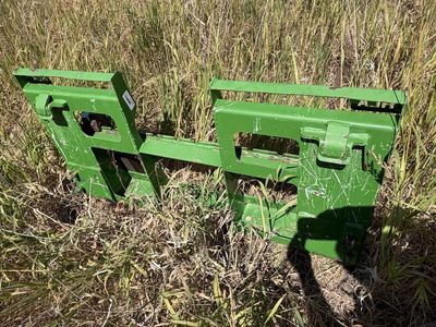 John Deere Green Pallet Forks Skid Steer Mount Loader Attachment - Used