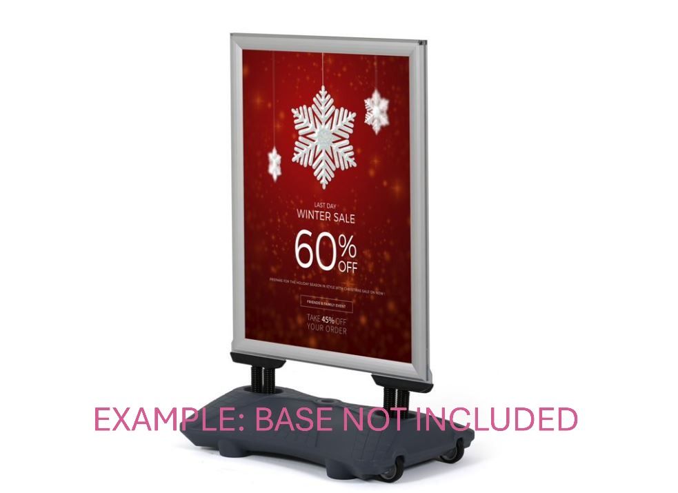 NEW! Curb Sign Display, Outdoor Spring-Based, w/Aluminum Frame, Vertical Display, 22”x28” (frame/Legs only, base not included)