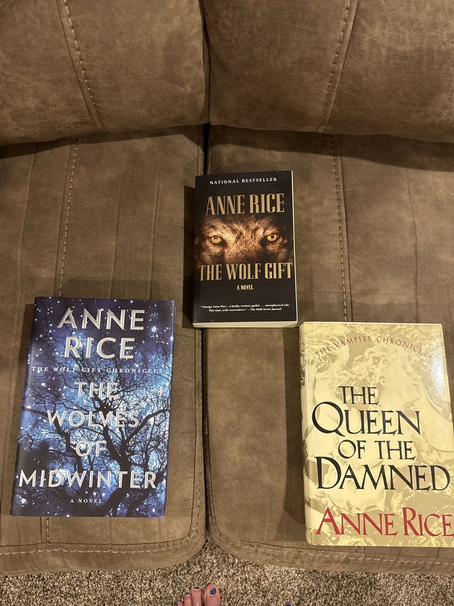 Anne Rice Novels Lot - The Wolf Gift, The Wolves of Midwinter, The Queen of the Damned