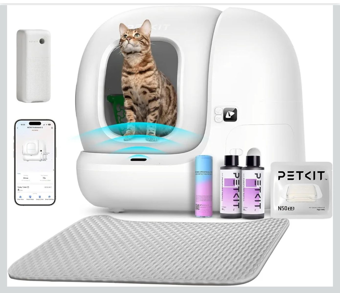 PETKIT Automatic Cat Litter Box 2-Way Odor Remover