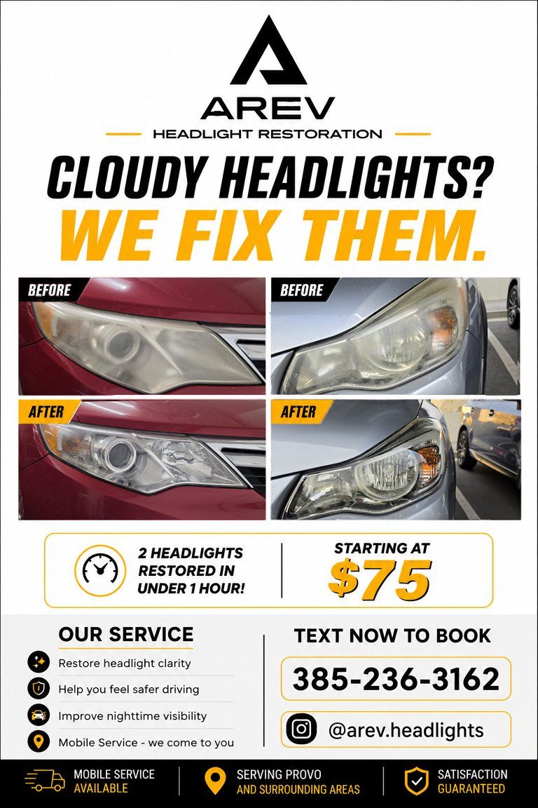 Arev Headlight Restoration - Mobile Service