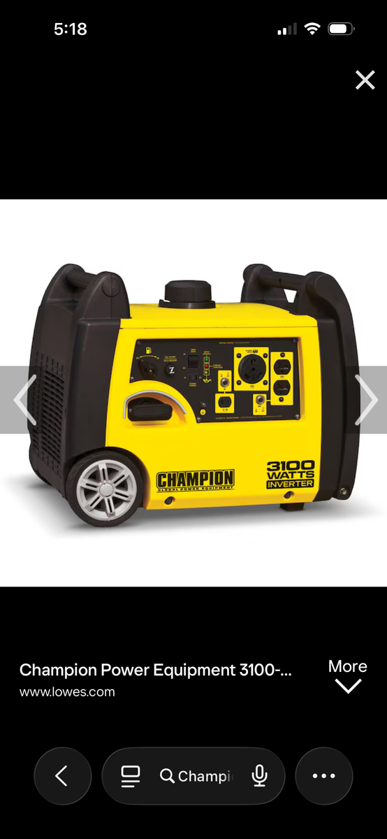 Champion 3100 watt inverter