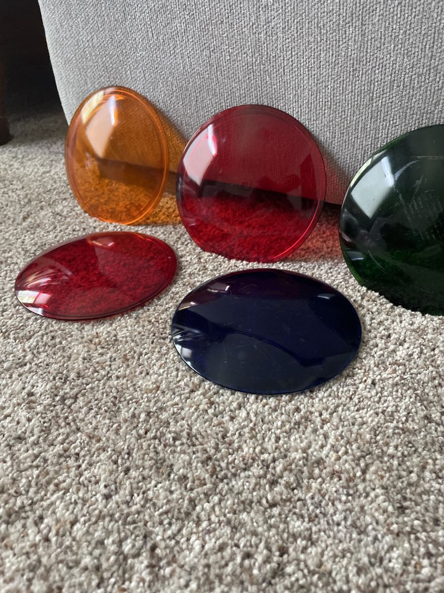 Set of 5 Glass Lantern Lenses 
