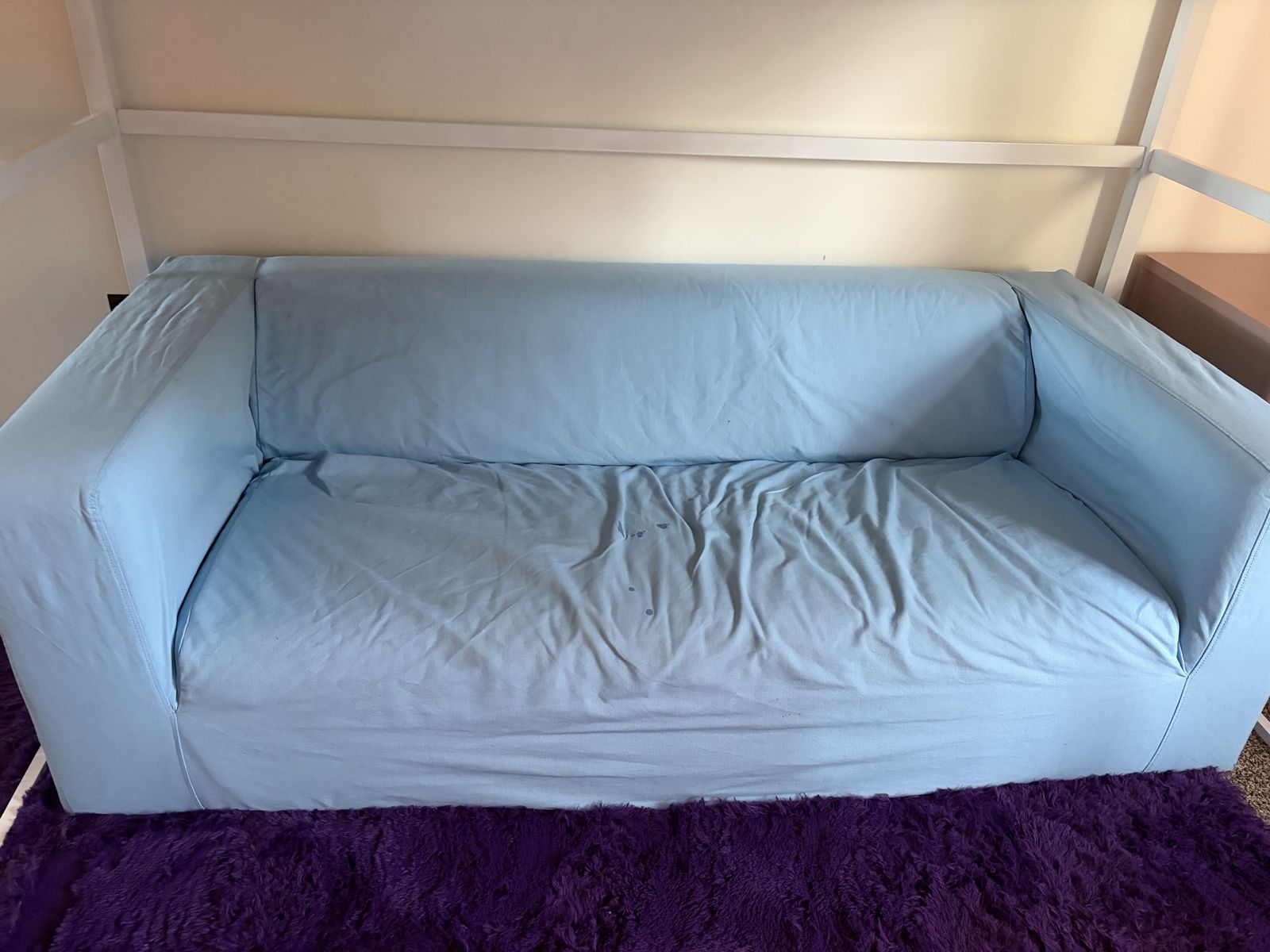 Blue loveseat