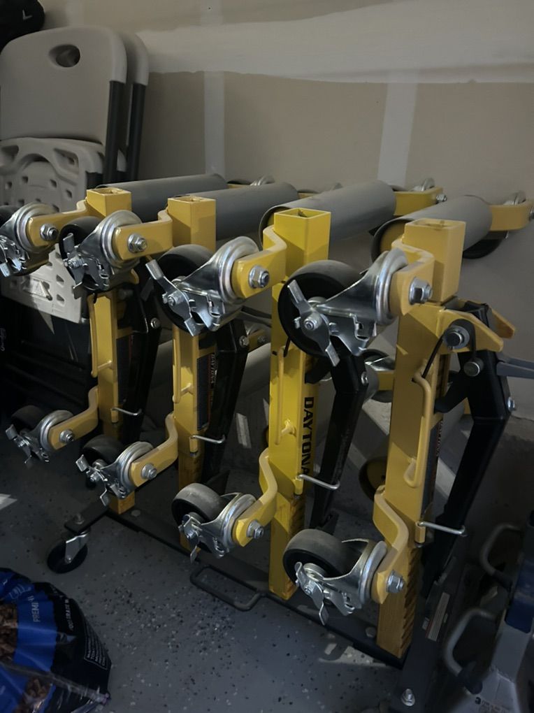 Set Of 4 Vehicle Dollys And Rack