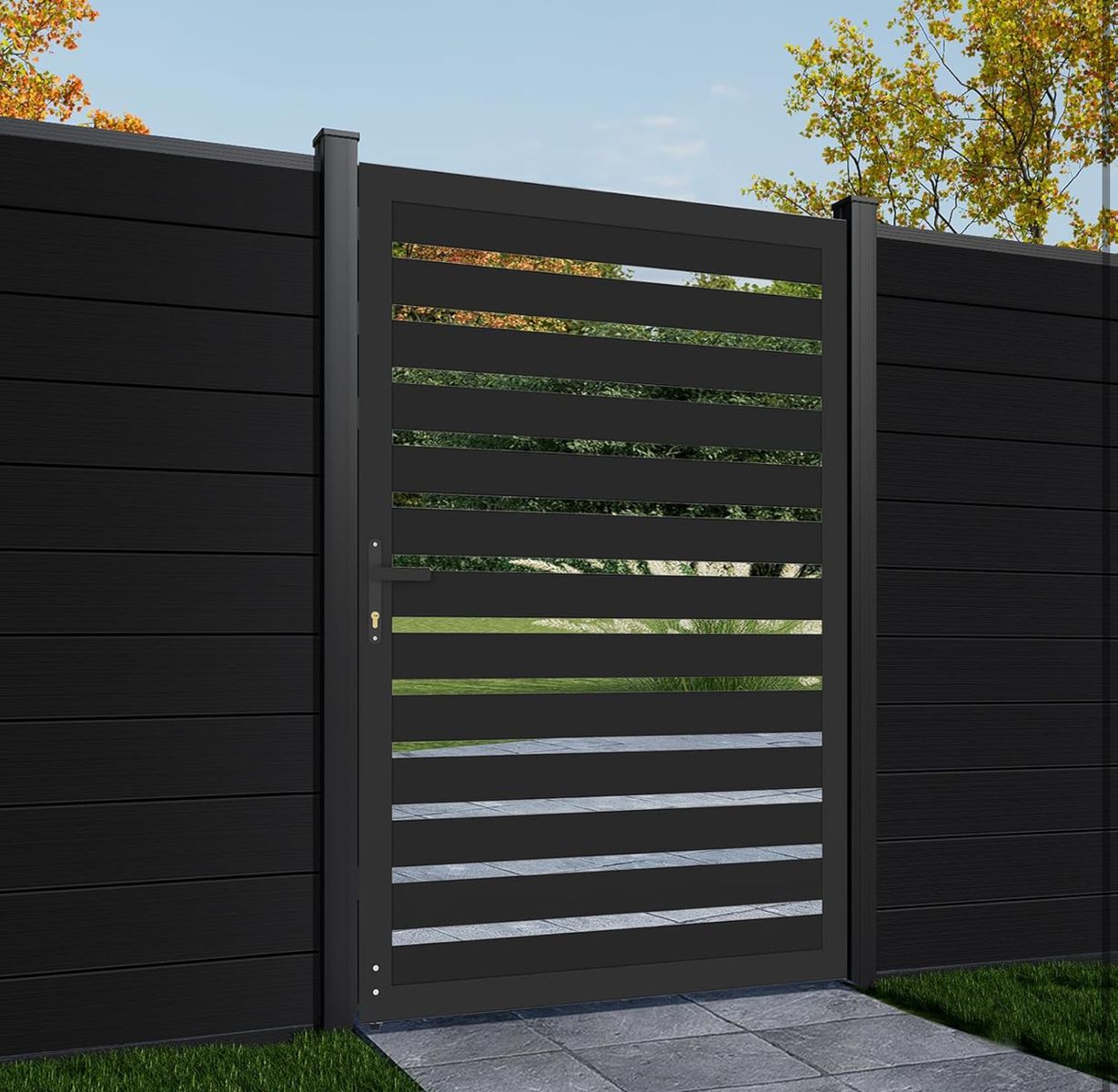 Mondaria Openwork Aluminum Privacy Fence Gate 6'