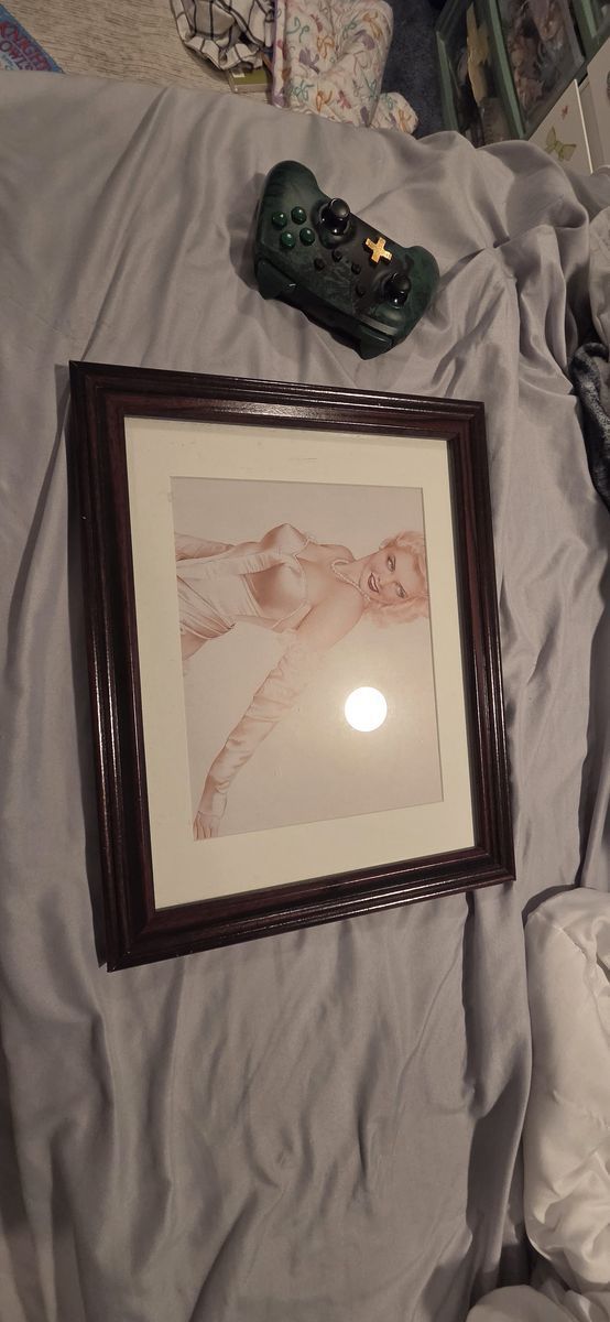 Woman in pink art with frame