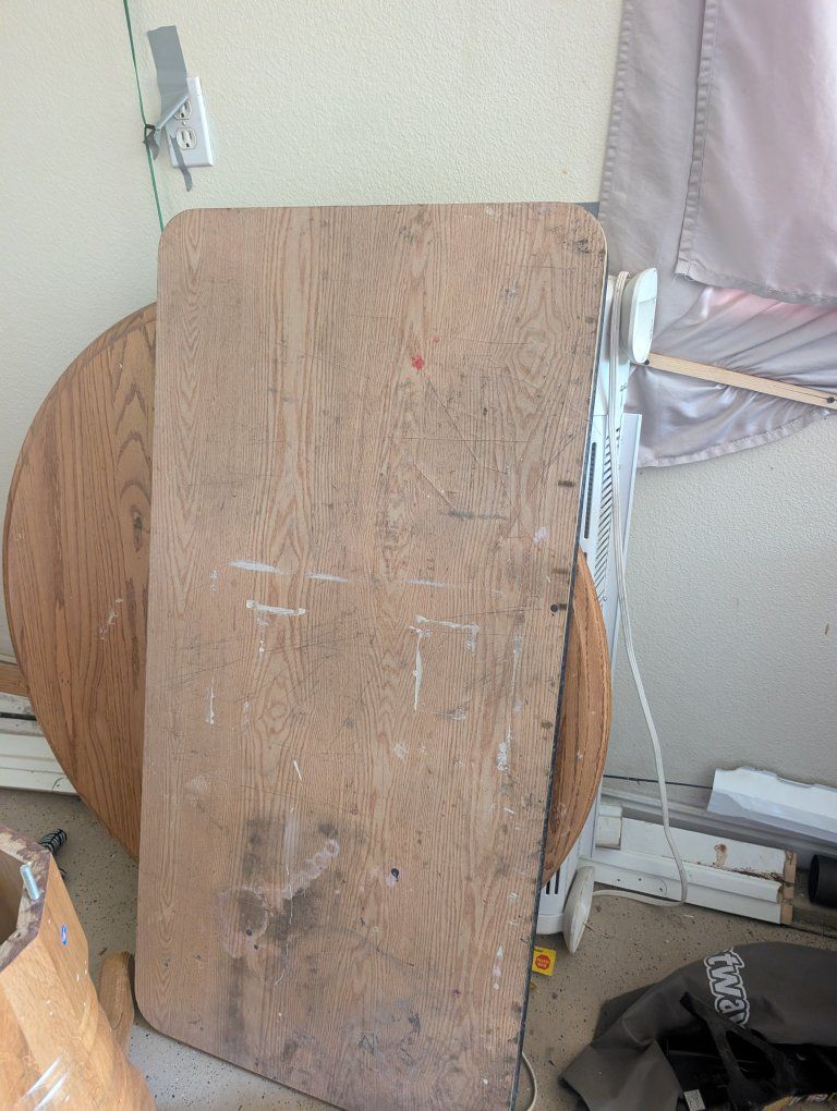 Used Wooden Tabletop / Desk Surface - Light Wood Grain