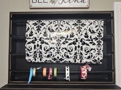 Black wood wall organizer