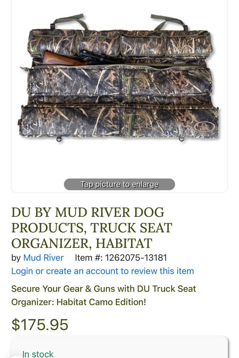 Mud River Ducks Unlimited Truck Seat Organizer Habitat Camo Edition for Gear & Guns