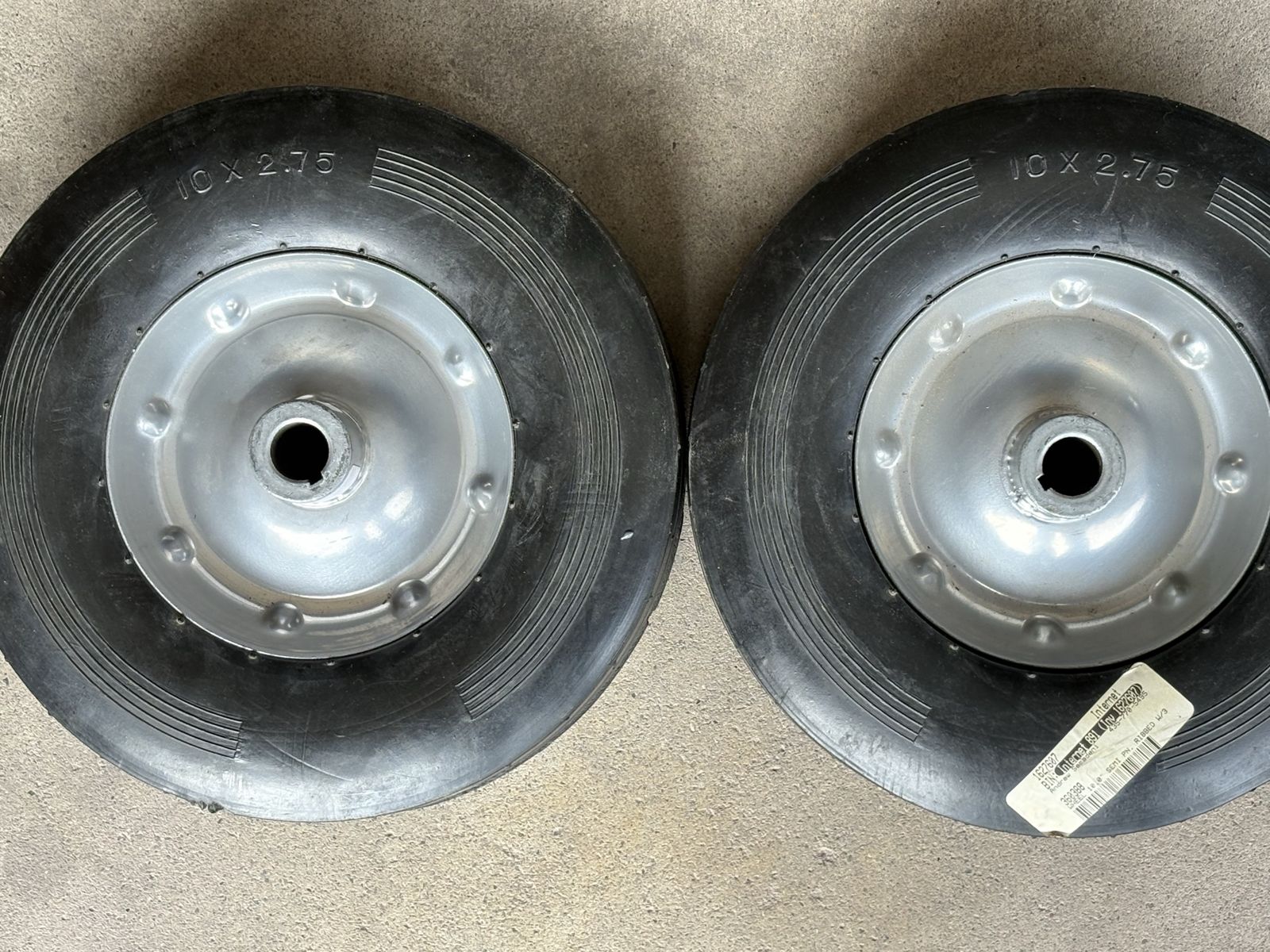 10” x 2.75” solid trucking wheels