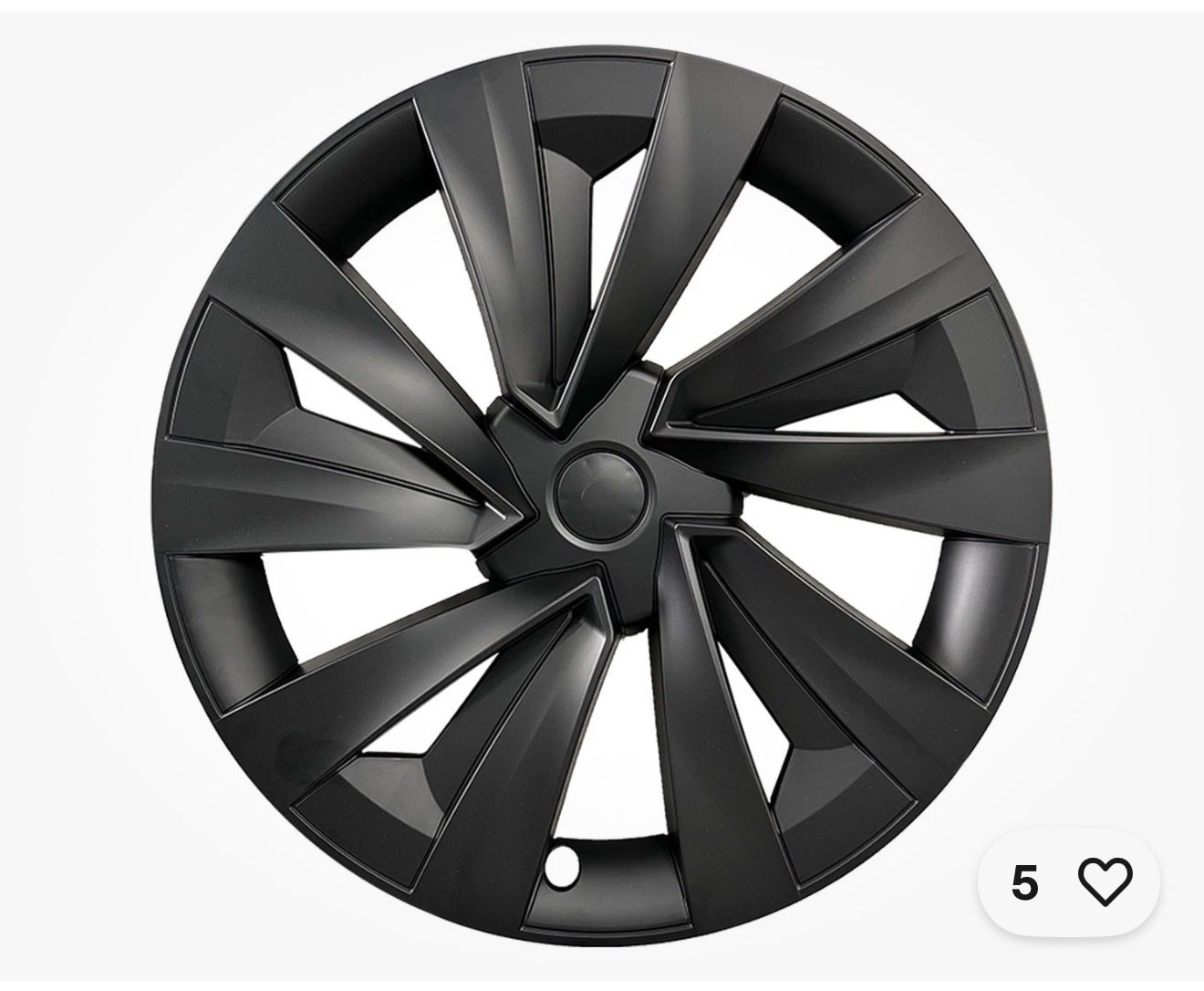 Tesla Model Y 19" Wheel Hubcaps (Set of 4) Matte Black Turbine Style Aero Covers