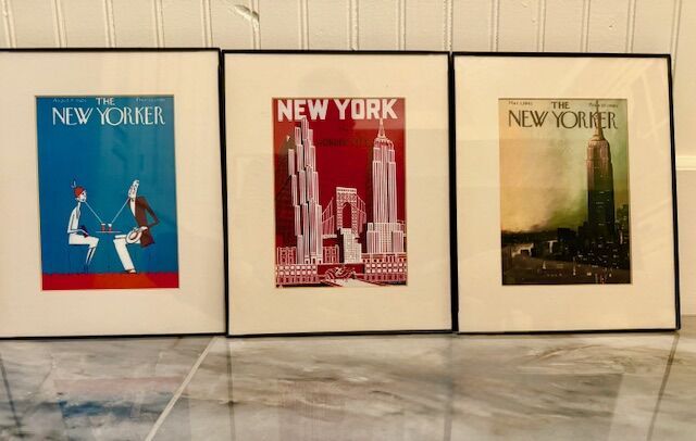 3 Framed Artist's Re-creation of New Yorker Magazine Covers