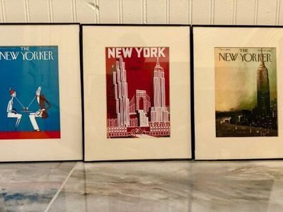 3 Framed Artist's Re-creation of New Yorker Magazine Covers