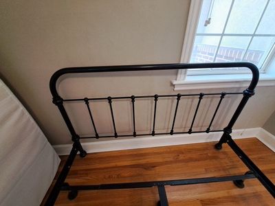 Black Metal Queen Size Headboard - Sturdy & Classic Design