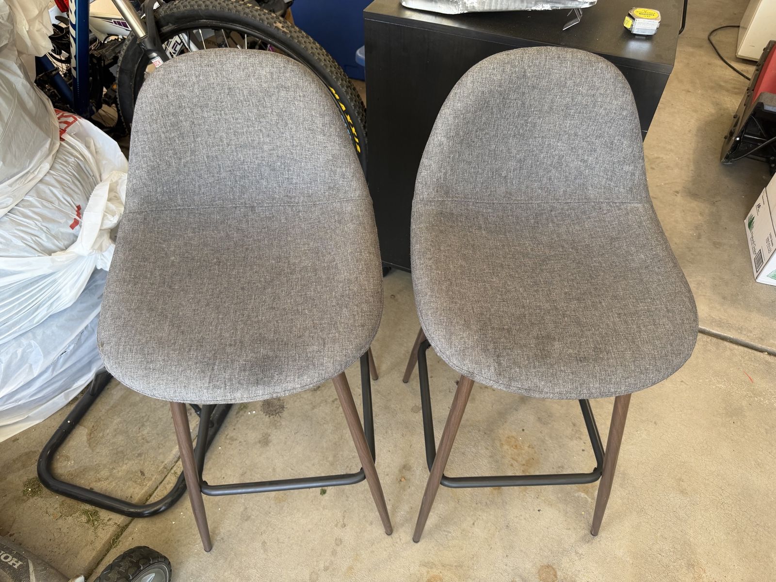 Pair of Fabric stop bar stool