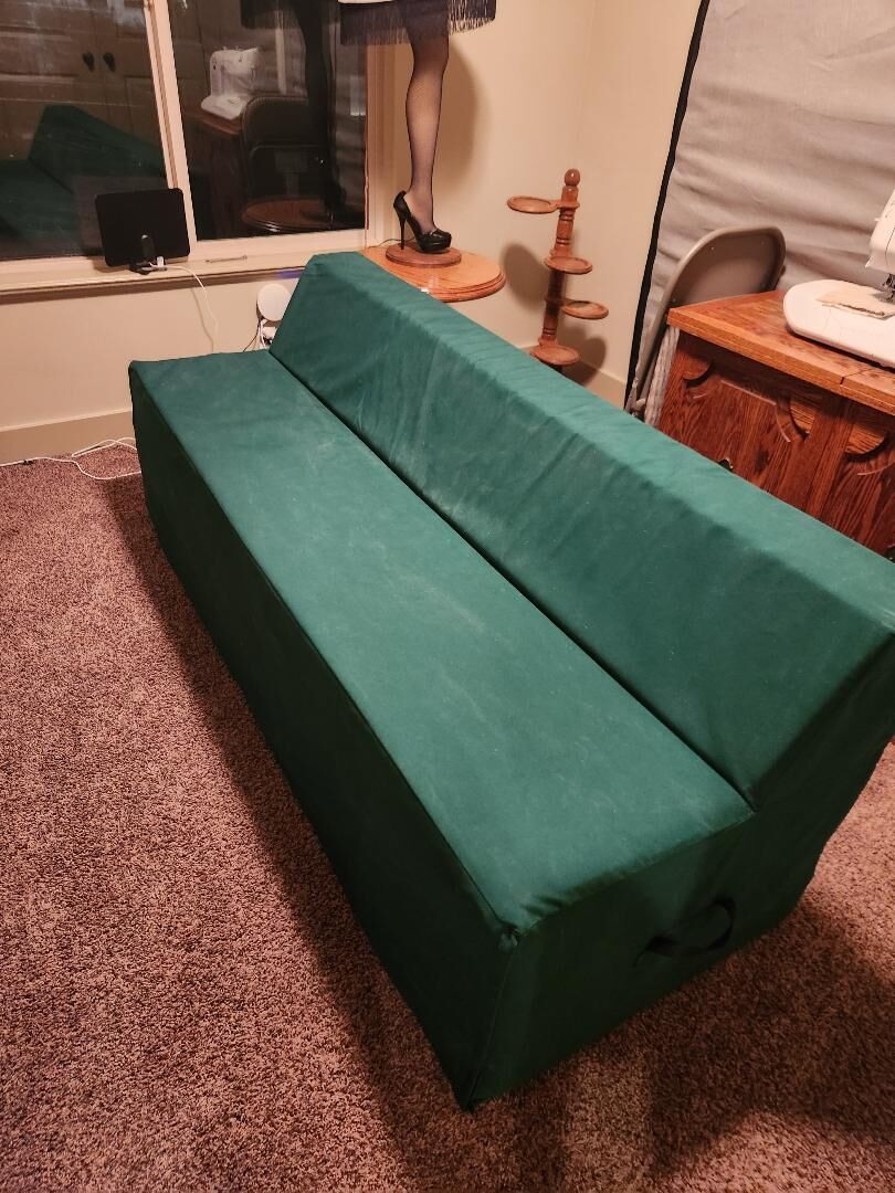 Couch that makes into 3 beds. Sunbrella. Very unique.