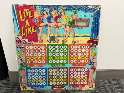LITE A LINE PINBALL MACHINE BACK GLASS