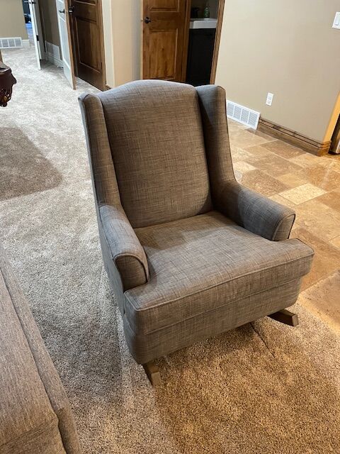 Gray rocking chair