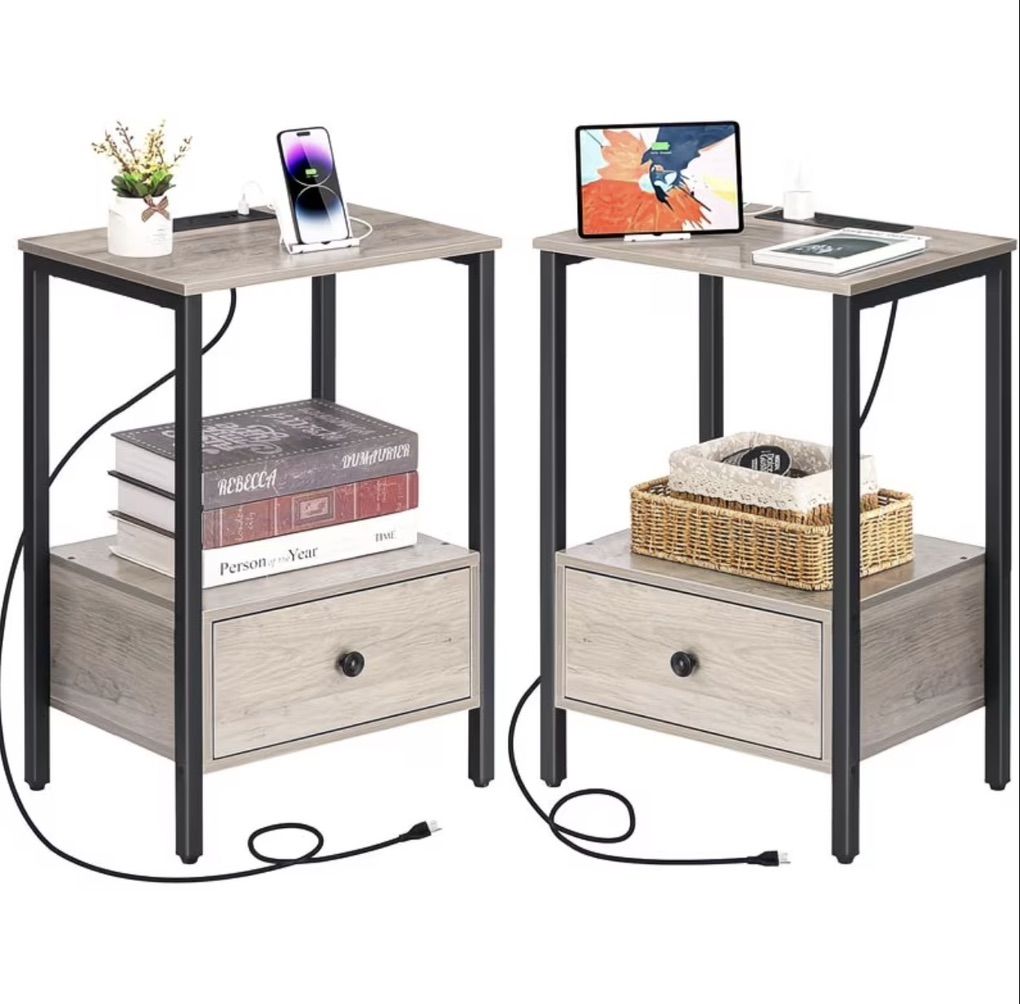 New Modern Nightstands / Side Tables — Set of 2