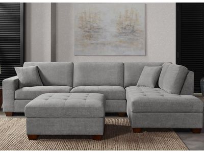 Miles 3-piece fabric sectional with storage ottoman(Costco )