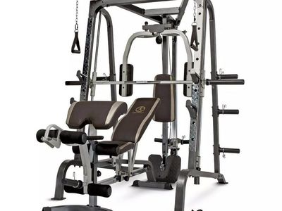 Marcy Diamond Elite Smith Home Gym: Cage Workout Machine with Press Bar & Leg Developer