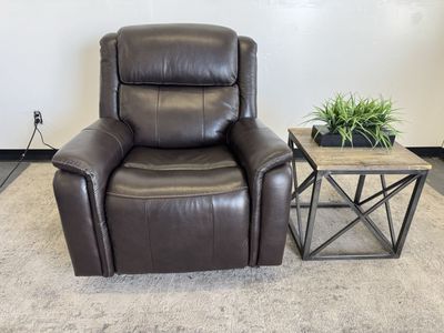 COSTCO TOP GRAIN LEATHER POWER RECLINER CHAIR
