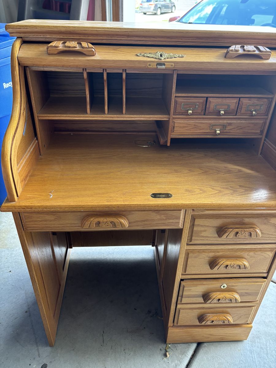Oak Roll Top Desk