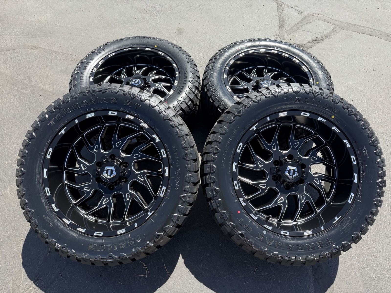 New TIS 544BM 6x5.5 6x135 33x12.50r20 Terramax RT Chevy Silverado 1500 GMC Sierra Ford F150 F 150 3 peak all season snowflake