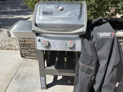 Weber Spirit E-210 2-Burner Propane Gas Grill with Grill Cover, Stainless Steel