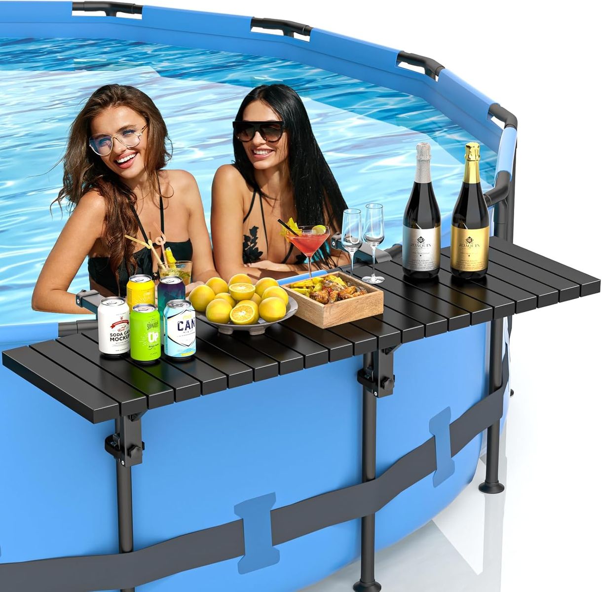 NEW Pool Bar, Above Ground Pool Side Bar, 49.4×9.6" Holds 110LBS, Swim Up Bars Fit Top Rails 4.48" or Less
