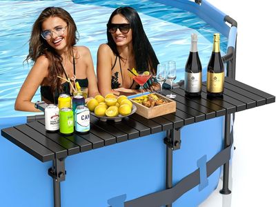NEW Pool Bar, Above Ground Pool Side Bar, 49.4×9.6" Holds 110LBS, Swim Up Bars Fit Top Rails 4.48" or Less