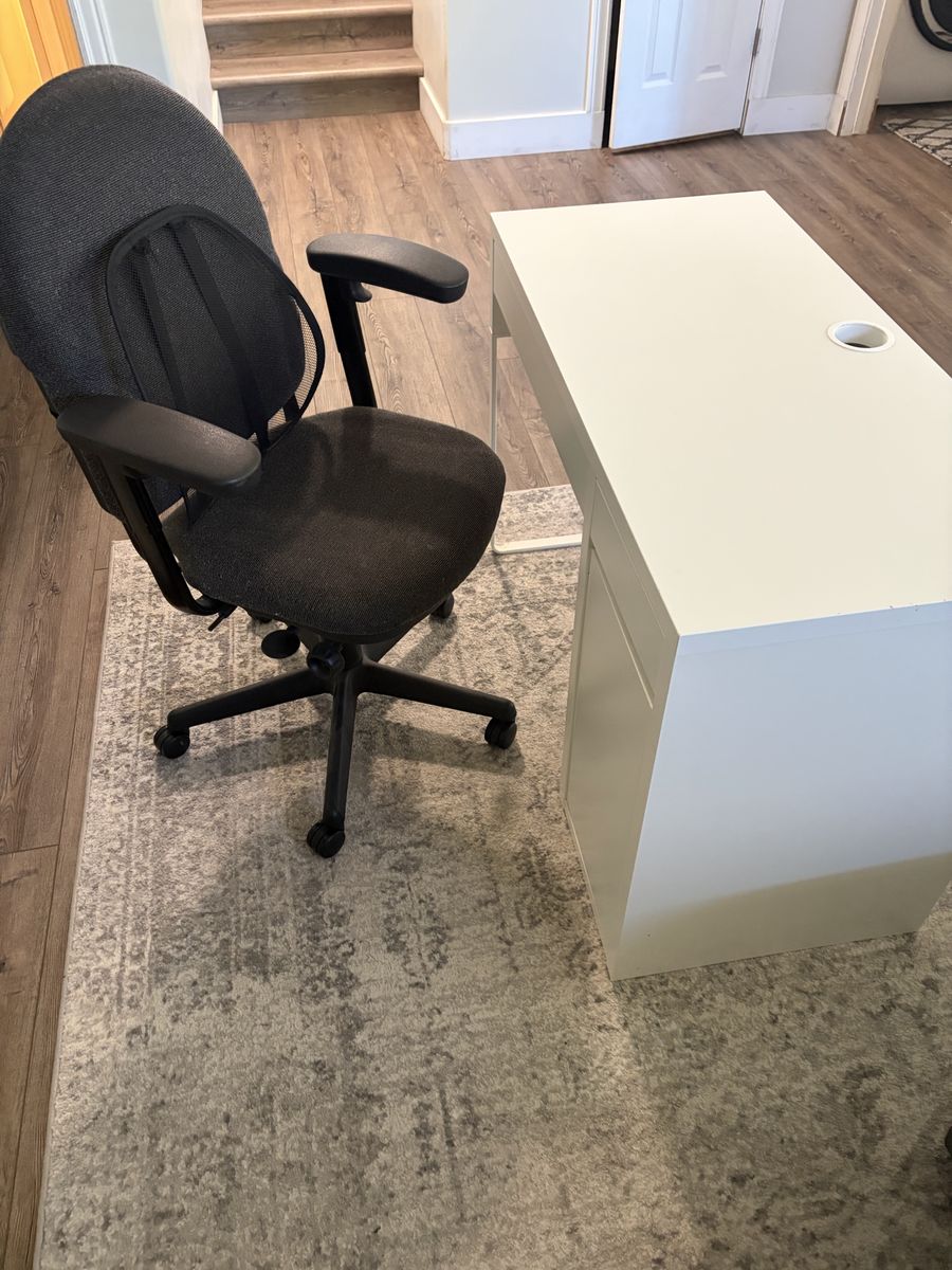 Desk with swivel reclining chair