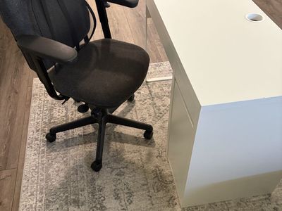 Desk with swivel reclining chair