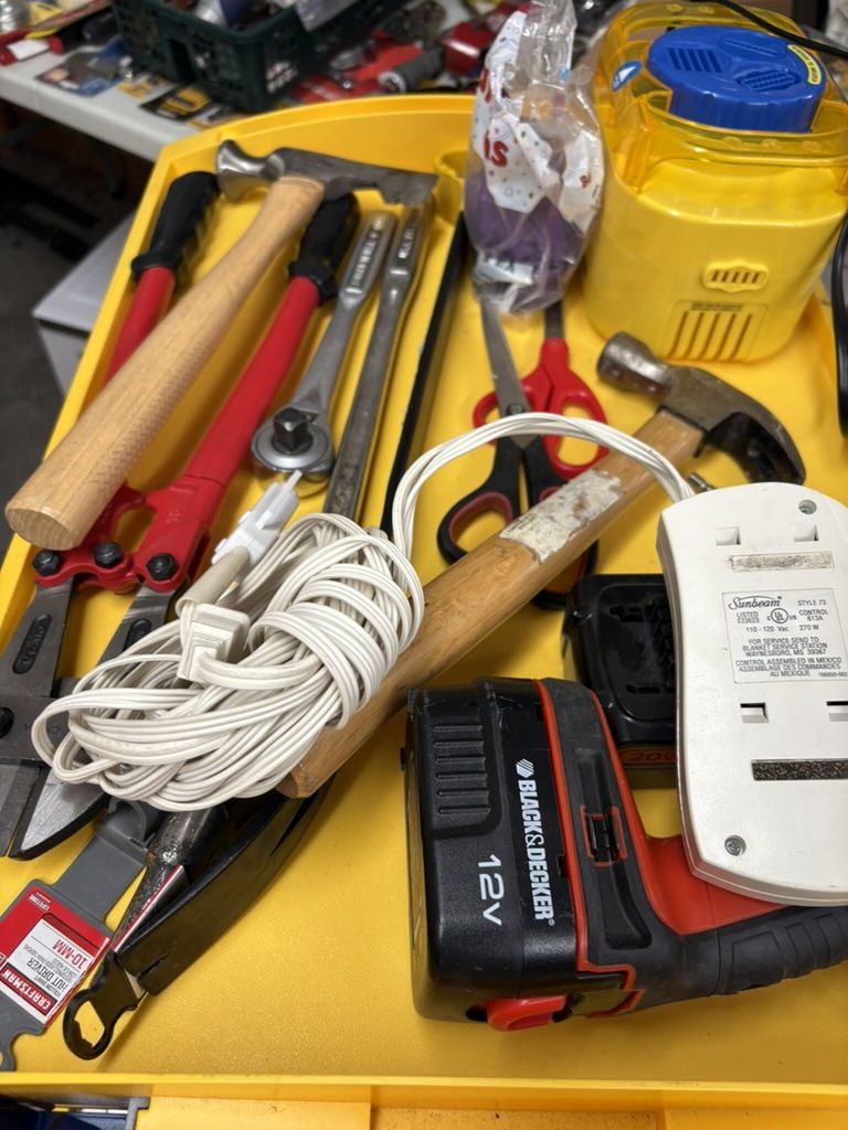 woods screws, finish nails, hammers,etc
