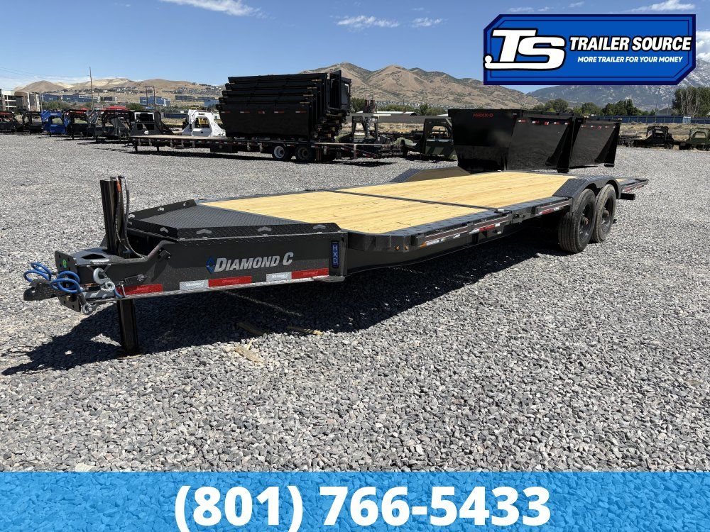 8.5x24 Diamond C HXD 210 Wide Body w/ Drive Over Fenders Tilt Trailer - 23K GVWR - Hydraulic Jack(s)