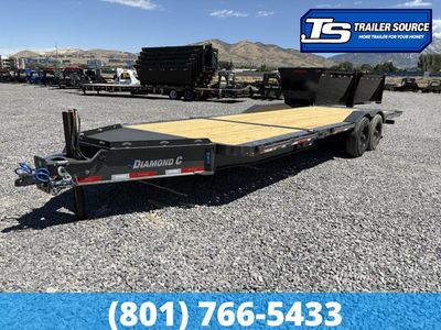 8.5x24 Diamond C HXD 210 Wide Body w/ Drive Over Fenders Tilt Trailer - 23K GVWR - Hydraulic Jack(s)