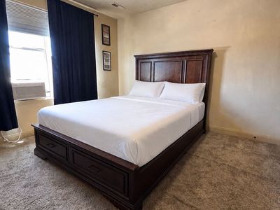 Queen Size Brown Bed Frame with Storage Drawers