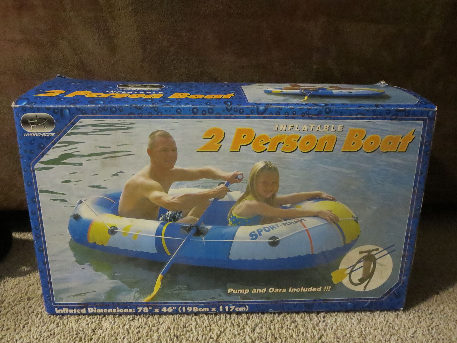 Hydro force 2 person inflatable raft 78"x 46"new