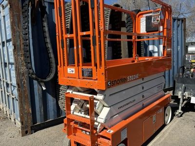 30' Electric Scissor Lift Rental – Indoor Lift – Snorkel 2932 - Only 32 inches wide