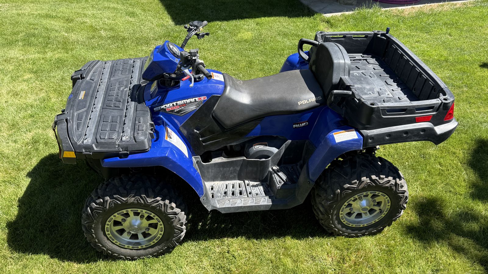 2007 Polaris Sportsman X2 500 HO Blue ATV - Used Excellent Condition, 4x4, Storage Racks