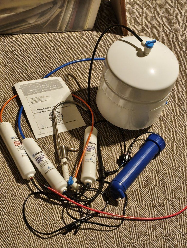 Home Master Reverse Osmosis System with Storage Tank and Filters and Faucet