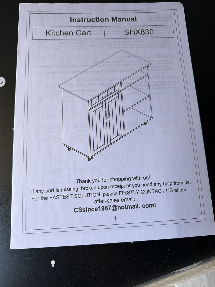New in the box, Rolling kitchen cart SEE PHOTOS