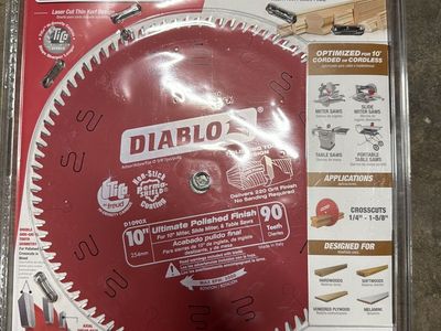 Diablo D1090X 10" 90T Ultimate Polished Finish Saw Blade for Miter, Slide, and Table Saws