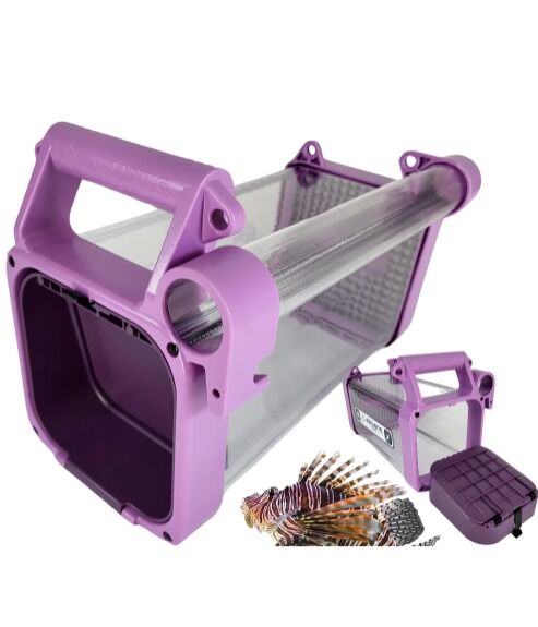 Pro Lionfish Locker High-Capacity Containment Unit for Divers | Fast Drainage, Spear & Snare Storage, Durable Orca (Purple)