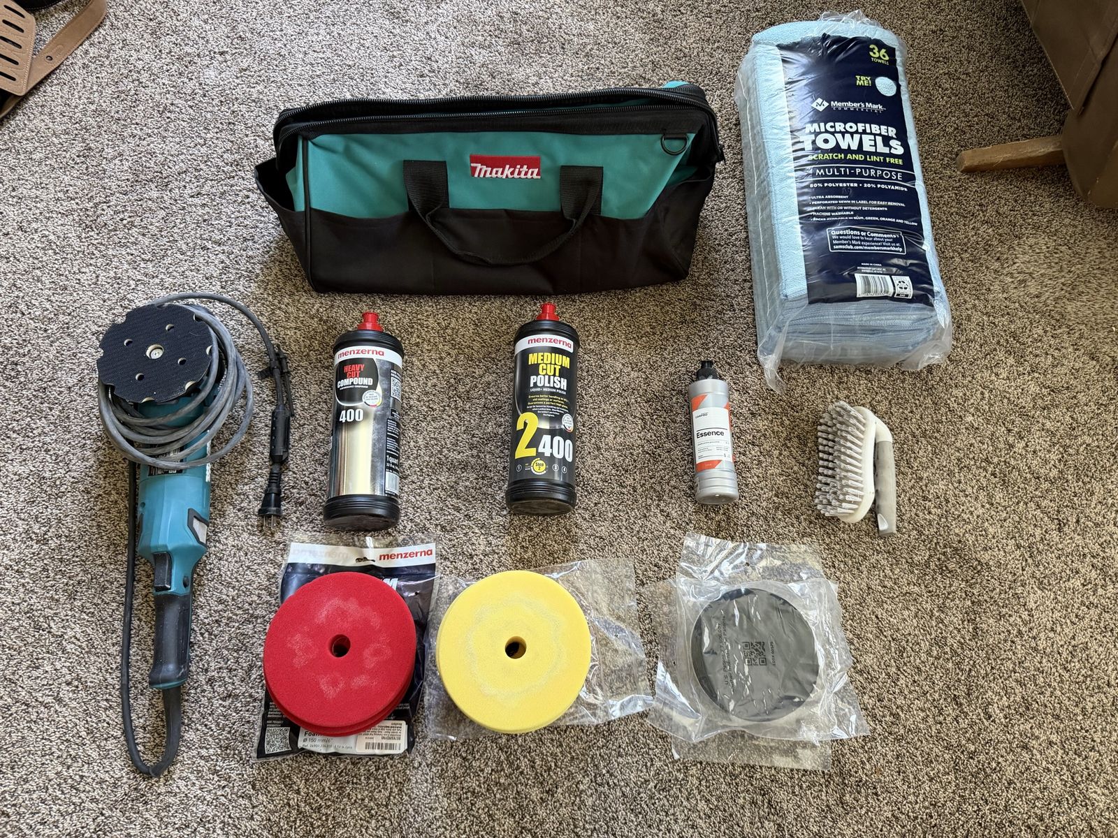 Makita Dual Action Polisher Detailing Kit w/ Pads & Towels