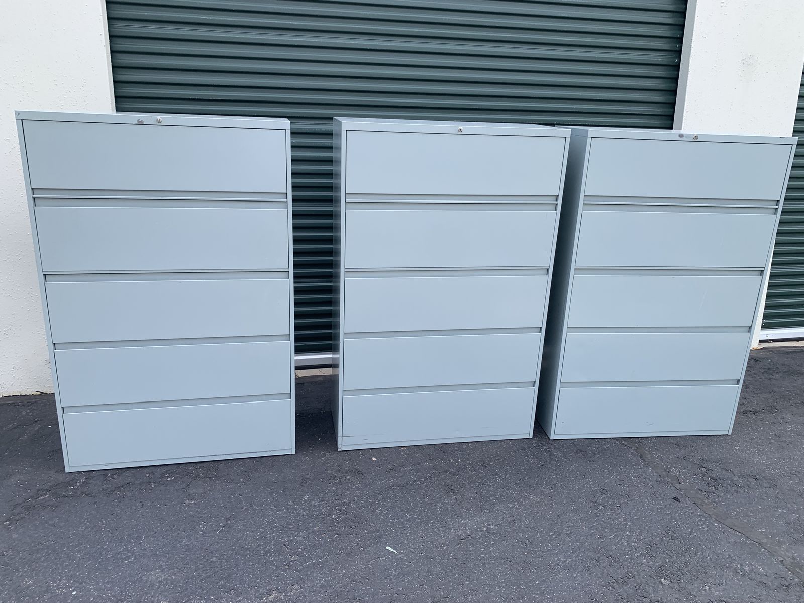 3 STEELCASE 42” 5 DRAWER LATERAL FILES
