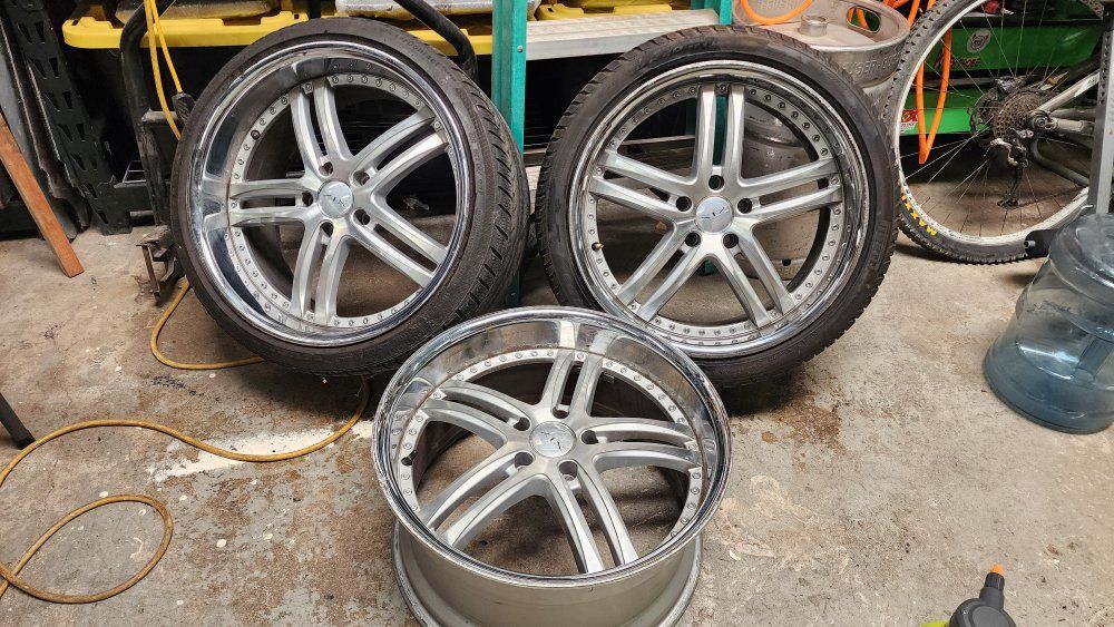 (3) 20x10 XIX Exotic Alloys Wheels 5x120 - Deep Lip Rims