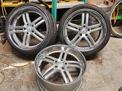 (3) 20x10 XIX Exotic Alloys Wheels 5x120 - Deep Lip Rims